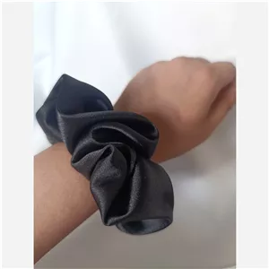 اسکرانچی ساتن ساده مشکی