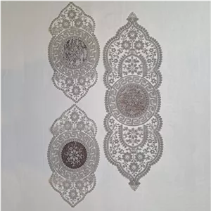 ست رومیزی 4 تیکه دانتل تور ورساچه ترکیبی از ظرافت و عملکرد برای دکوراسیون مدرن