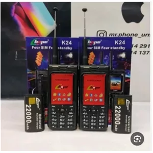 گوشی موبایل ارتشی هوپ k24 باتری 22000 چهار سیم کارت پلمپ آکبند کیفیت درجه 1 ریجستری شده با کد فعالسازی 