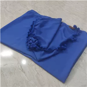 شال کرپ حریر آبی آسمانی 