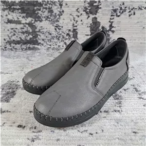 کفش طبی زنانه دست دوز مدل آرس رنگ طوسی(همراه کفی طبی و پد خارپاشنه)