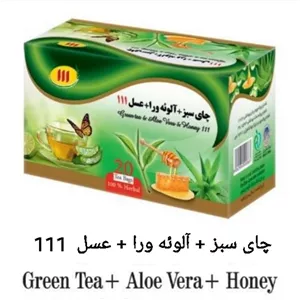 پک 5 بسته ای دمنوش چای سبز+آلوئه ورا+عسل 111 