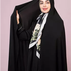 چادر سنتی حریر اسود ساده