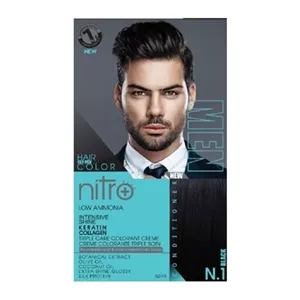 کیت رنگ مو مردانه نیترو پلاس مدل INTESIVE شماره N1 مشکی