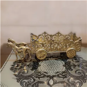 جا کاردی و جاقاشقی ارابه ای برنجی کد محصول 510