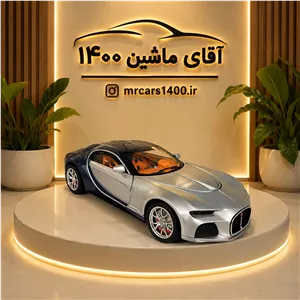 ماکت ماشین بوگاتی آنلانتیک سرمه ای نقره ای برند چه ژی ۱/۲۴ خرید قسطی