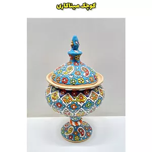 پخش عمده شکلات خوری تک پایه کوچک میناکاری سفالی 