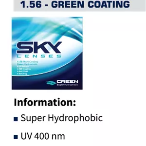 عدسی  SKYاسکای  1.56 گرین کوتینگ آب‌گریز UV400