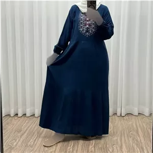 پیراهن ساحلی نخی زنانه مدل آیدا فری سایز مناسب تا 50 با کمربند