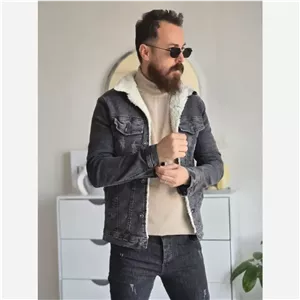 کت جین خزدار تمام کش