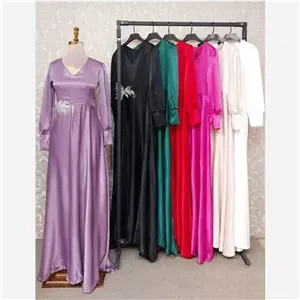 ماکسی مجلسی زنانه حدیث پولکی جنس ساتن کش