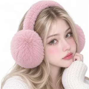 گوش گیر دخترانه زمستانی تدی رنگ صورتی