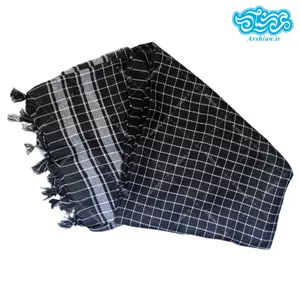چفیه مشکی طرح ایرانی(خطوط ساده مربعی)