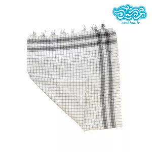 چفیه سفیدرنگ طرح ایرانی(خطوط ساده مربعی) کد s100