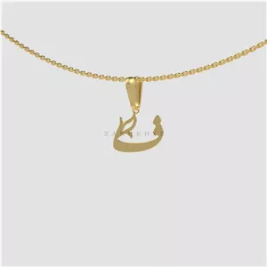 پلاک طلا حرف ف فارسی و گل کد 01