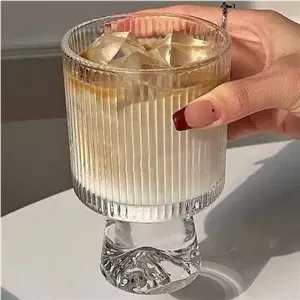 دسرخوری بستنی خوری طرحدار مدل کوه یخ دلی گلس DELI GLASS