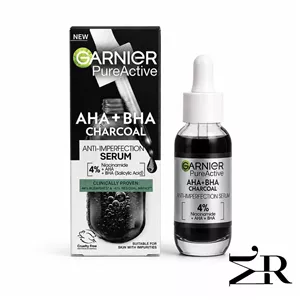 سرم ضدجوش گارنیر  Pure Active AHA + BHA Charcoal Anti-Imperfection Serum 4%  حجم 30 میل