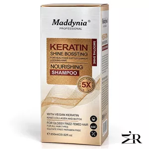 شامپو کراتین و کلاژن مَددینیا پروفشنال ۸۵۰ میلMaddynia Keratin Shine Boosting Nourishing Shampoo