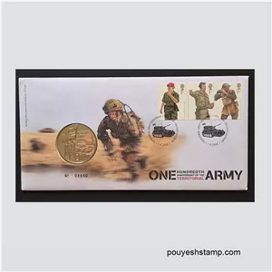 📮🪖 پاکت مهر روز رسمی ارتش بریتانیا با مدال یادبود2008