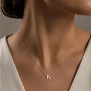 گردنبند زنانه نقره ای حرف N