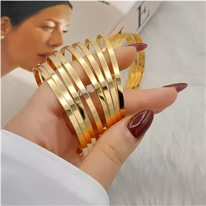 النگو آینه ای سه میل تخت پک 6 تایی موجود در 5 سایز کیفیت عالی شیک و زیبا ارسال رایگان