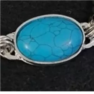 پلاک دستبندی فیروزه ای