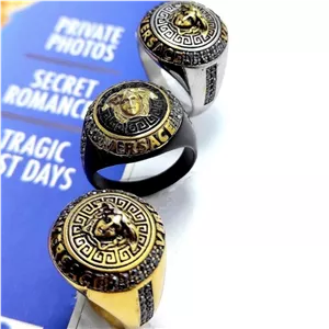 انگشتر استیل مردانه طرح ورساچ VERSACE رنگ ثابت و ضد حساسیت کد mp (پس کرایه)