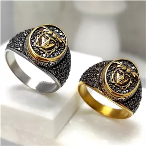 انگشتر استیل مردانه طرح ورساچه Versace رنگ ثابت و ضد حساسیت کد mp (پس کرایه)
