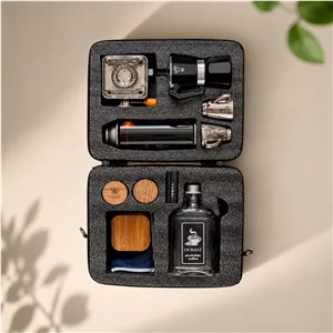 کیف ست قهوه ساز t13b مشکی مناسب مسافرت و کمپینگ ، طبیعت ، هدیه تولد سالگرد ازدواج کادویی