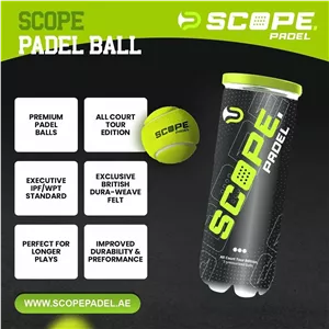 توپ پدل (تنیس پدل، اسکواش) Scope Padel قوطی 3 عددی اورجینال
