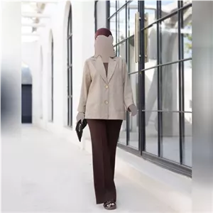 کت لینن دکمه چوبی کد 2478