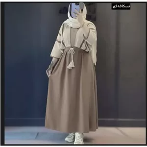 ست سارافون شانتون و کراپ لنین زنانه فری سایز مناسب 36 تا 46