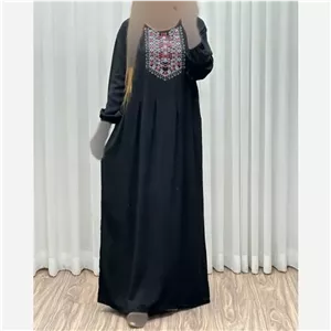 ساحلی نخی چاپ آیدا تک چین مشکی فری سایز