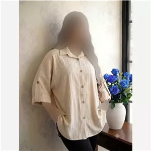 شومیز زنانه مدل پاکتی پارچه آیوا قواره بزرگ فری سایز تا 50