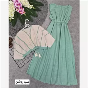 ست سارافون و کراپ زنانه مدل نرگس جنس شانتون و لنین فری سایز 36 تا 46