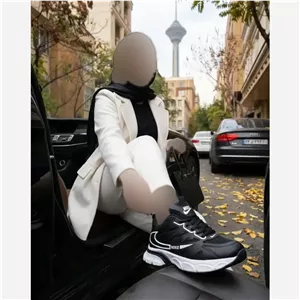 کتونی لژدار طبی زنانه مدل نایک با زیره PU و رویه کتان و پختی