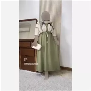 ست سارافون شانتون و کراپ لنین زنانه فری سایز مناسب 36 تا 46