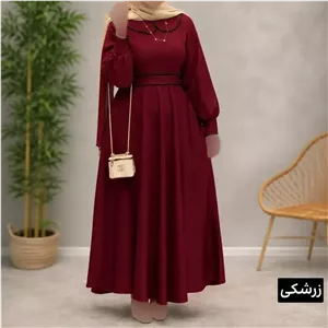 پیراهن بلند زنانه مجلسی جنس الیزه خرجکار مروارید دامن کلوش فری سایز تا 48