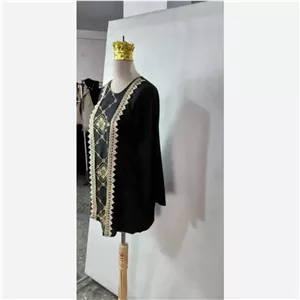 شومیز سنتی زنانه جنس کراش رنگ مشکی سایز فری سایز