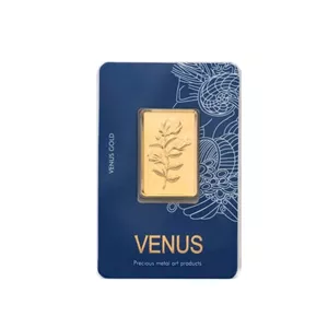 شمش طلا 18 عیار ونوس مدل گل رز 300 سوت 