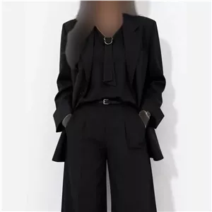 شومیز زیر مانتویی کراواتی حریر رنگ مشکی و سفید