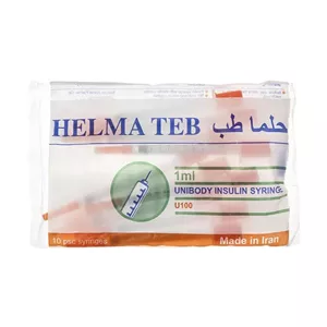 سرنگ انسولین یکپارچه یک میل حلما طب بسته 10 عددی