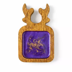 سینی شاخ گوزنی چوب و رزین