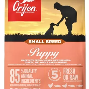 غذای خشک توله‌سگ نژاد کوچک اوریجن Orijen Small Breed Puppy با مرغ، بوقلمون و سالمون وزن ۱٫۸ کیلوگرم