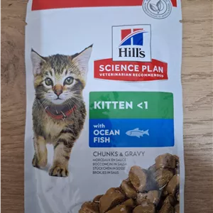 پوچ بچه گربه هیلز Kitten با طعم ماهی در سس ۸۵ گرم