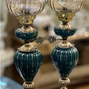 چراغ سرامیکی رومیزی مدل سرامیک خط دار کد 081