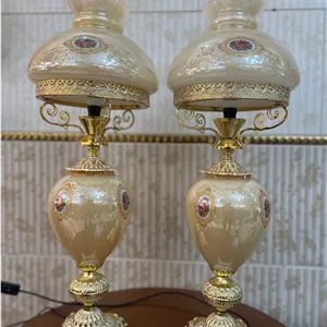 چراغ رومیزی قالپاقی گلدار کد 089
