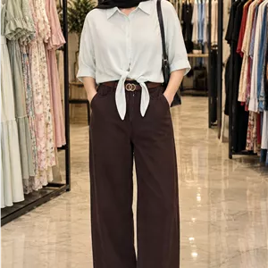 شومیز گره ای و کراپ سیلک نخ