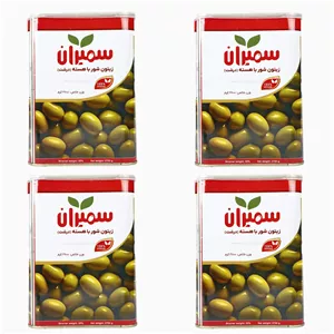 زیتون شور با هسته درشت سمیران حلب 2700 گرمی بسته 4 عددی