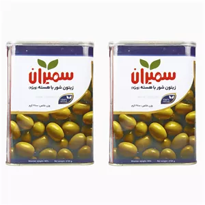 زیتون شور با هسته ویژه سمیران حلب 2700 گرمی بسته 2 عددی